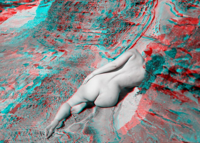 Ella Sleeping on Rock 3D